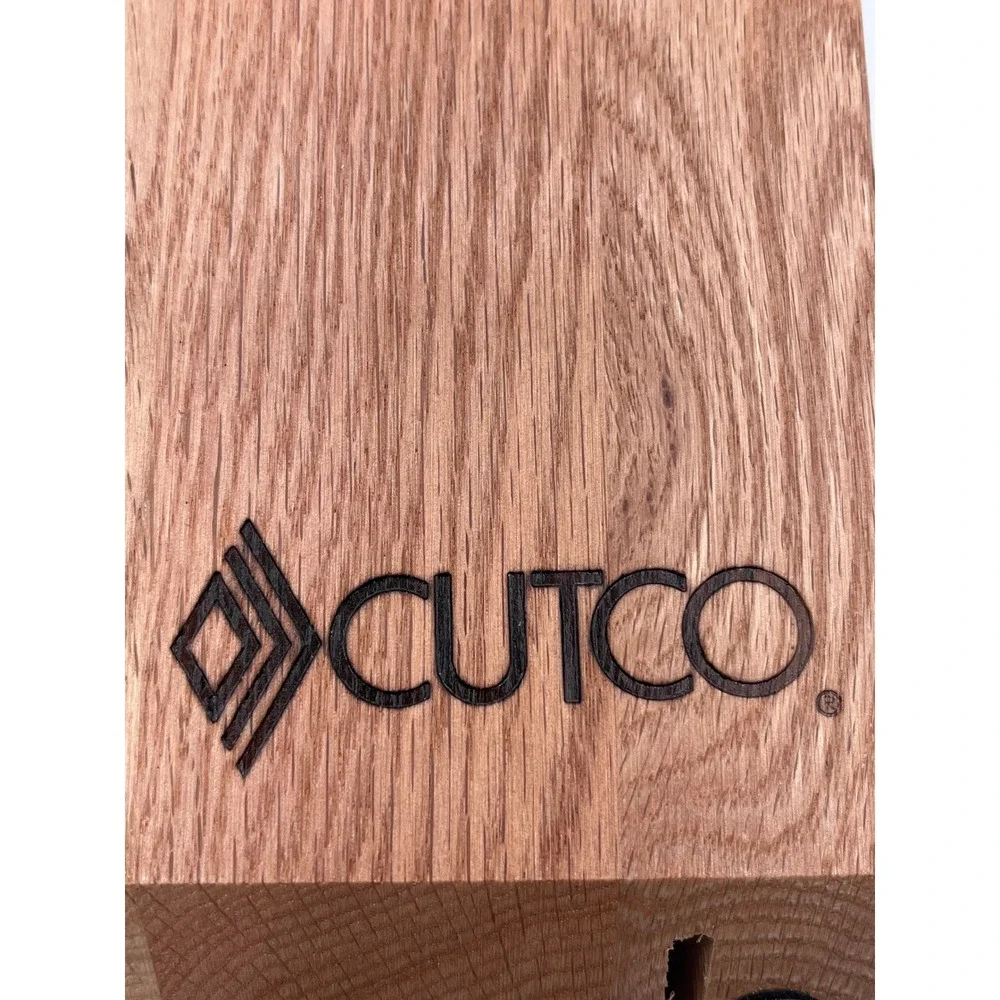 CUTCO Space Saver Set Block (5=Slot) Wooden Honey Oak Finish Knife Storage‎